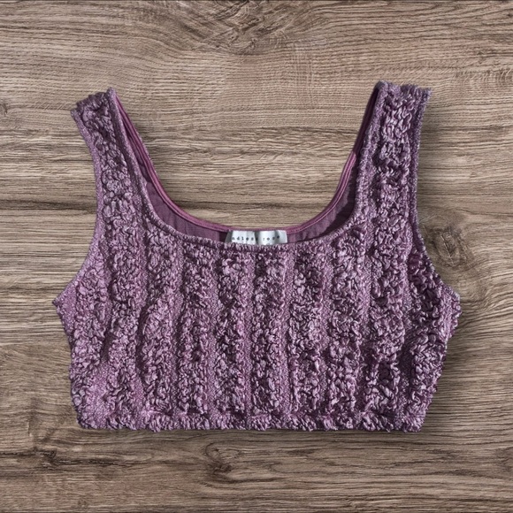 Endless Rose Tops - Endless Rose Purple Textured Crop Top